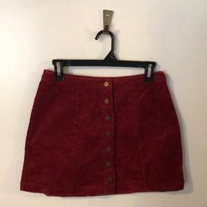 Red mini skirt